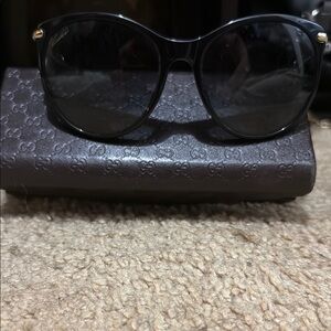Gucci Black and Gold Cat-Eye Sunglasses